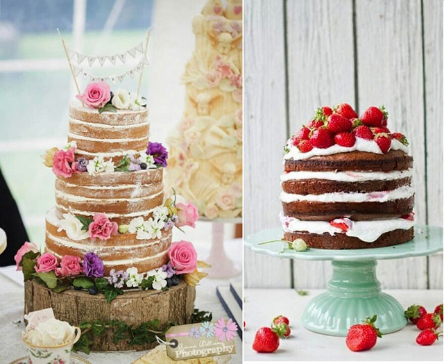 Naked wedding cake alebo nahá svadobná torta v prevedení 