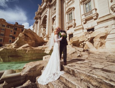 Fontana di Trevi, Rim, svadba v rime impuls