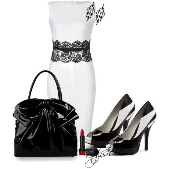 Koktejlové šaty - bielo-čierna kombinácia